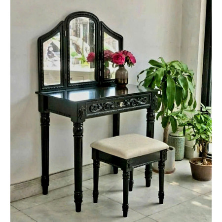 Just Home : Trọn Bộ Bàn Trang Điểm - Màu Đen